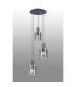 Hudson 49.5cm Round Pendant 3 Light Adjustable E27 Dark Grey/Smoke Wide Line Glass-3