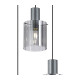 Hudson 49.5cm Round Pendant 3 Light Adjustable E27 Dark Grey/Smoke Wide Line Glass-6