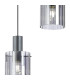 Hudson 49.5cm Round Pendant 3 Light Adjustable E27 Dark Grey/Smoke Wide Line Glass-7