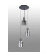 Hudson 49.5cm Round Pendant 3 Light Adjustable E27 Dark Grey/Smoke Wide Line Glass-8