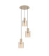 Hudson 49.5cm Round Pendant 3 Light Adjustable E27 Light Gold/Amber Wide Line Glass-4