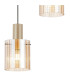 Hudson 49.5cm Round Pendant 3 Light Adjustable E27 Light Gold/Amber Wide Line Glass-7