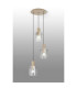 Hudson 49.5cm Round Pendant 3 Light Adjustable E27 Light Gold/Clear Wide Line Glass-3