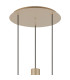 Hudson 49.5cm Round Pendant 3 Light Adjustable E27 Light Gold/Clear Wide Line Glass-5