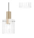 Hudson 49.5cm Round Pendant 3 Light Adjustable E27 Light Gold/Clear Wide Line Glass-7