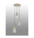 Hudson 49.5cm Round Pendant 3 Light Adjustable E27 Light Gold/Clear Wide Line Glass-8