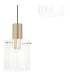 Hudson 49.5cm Round Pendant 3 Light Adjustable E27 Light Gold/Frosted/Clear Wide Line Glass-7