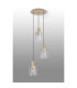 Hudson 49.5cm Round Pendant 3 Light Adjustable E27 Light Gold/Frosted/Clear Wide Line Glass-8