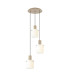 Hudson 49.5cm Round Pendant 3 Light Adjustable E27 Light Gold/Gloss White Wide Line Glass-1