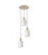Hudson 49.5cm Round Pendant 3 Light Adjustable E27 Light Gold/Gloss White Wide Line Glass-4