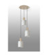 Hudson 49.5cm Round Pendant 3 Light Adjustable E27 Light Gold/Gloss White Wide Line Glass-8