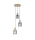 Hudson 49.5cm Round Pendant 3 Light Adjustable E27 Light Gold/Smoke Wide Line Glass-1