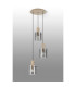 Hudson 49.5cm Round Pendant 3 Light Adjustable E27 Light Gold/Smoke Wide Line Glass-3