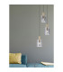 Hudson 49.5cm Round Pendant 3 Light Adjustable E27 Light Gold/Smoke Wide Line Glass-4