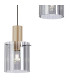 Hudson 49.5cm Round Pendant 3 Light Adjustable E27 Light Gold/Smoke Wide Line Glass-8