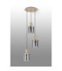 Hudson 49.5cm Round Pendant 3 Light Adjustable E27 Light Gold/Smoke Wide Line Glass-9