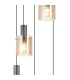 Hudson 66cm Round Pendant 5 Light Adjustable E27 Dark Grey/Amber Narrow Line Glass-6