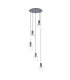 Hudson 66cm Round Pendant 5 Light Adjustable E27 Dark Grey/Clear Narrow Line Glass-1
