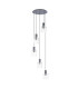 Hudson 66cm Round Pendant 5 Light Adjustable E27 Dark Grey/Clear Narrow Line Glass-4