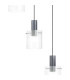Hudson 66cm Round Pendant 5 Light Adjustable E27 Dark Grey/Clear Narrow Line Glass-7