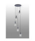 Hudson 66cm Round Pendant 5 Light Adjustable E27 Dark Grey/Clear Narrow Line Glass-8