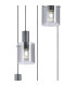 Hudson 66cm Round Pendant 5 Light Adjustable E27 Dark Grey/Smoke Narrow Line Glass-6
