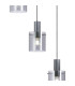 Hudson 66cm Round Pendant 5 Light Adjustable E27 Dark Grey/Smoke Narrow Line Glass-7