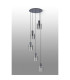 Hudson 66cm Round Pendant 5 Light Adjustable E27 Dark Grey/Smoke Narrow Line Glass-8