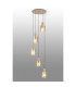 Hudson 66cm Round Pendant 5 Light Adjustable E27 Light Gold/Amber Narrow Line Glass-3