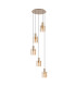 Hudson 66cm Round Pendant 5 Light Adjustable E27 Light Gold/Amber Narrow Line Glass-4