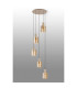 Hudson 66cm Round Pendant 5 Light Adjustable E27 Light Gold/Amber Narrow Line Glass-8