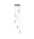 Hudson 66cm Round Pendant 5 Light Adjustable E27 Light Gold/Clear Narrow Line Glass-4