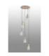 Hudson 66cm Round Pendant 5 Light Adjustable E27 Light Gold/Clear Narrow Line Glass-8