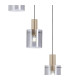 Hudson 66cm Round Pendant 5 Light Adjustable E27 Light Gold/Smoke Narrow Line Glass-7