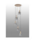 Hudson 66cm Round Pendant 5 Light Adjustable E27 Light Gold/Smoke Narrow Line Glass-8