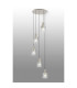 Hudson 66cm Round Pendant 5 Light Adjustable E27 Beige Stone/Clear Wide Line Glass-3
