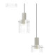 Hudson 66cm Round Pendant 5 Light Adjustable E27 Beige Stone/Clear Wide Line Glass-7