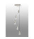 Hudson 66cm Round Pendant 5 Light Adjustable E27 Beige Stone/Clear Wide Line Glass-8