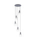 Hudson 66cm Round Pendant 5 Light Adjustable E27 Dark Grey/Clear Wide Line Glass-1