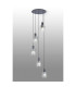Hudson 66cm Round Pendant 5 Light Adjustable E27 Dark Grey/Clear Wide Line Glass-3