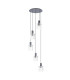 Hudson 66cm Round Pendant 5 Light Adjustable E27 Dark Grey/Clear Wide Line Glass-4