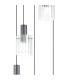 Hudson 66cm Round Pendant 5 Light Adjustable E27 Dark Grey/Clear Wide Line Glass-6