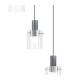Hudson 66cm Round Pendant 5 Light Adjustable E27 Dark Grey/Clear Wide Line Glass-7