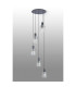 Hudson 66cm Round Pendant 5 Light Adjustable E27 Dark Grey/Clear Wide Line Glass-8