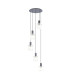 Hudson 66cm Round Pendant 5 Light Adjustable E27 Dark Grey/Frosted/Clear Wide Line Glass-1