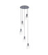 Hudson 66cm Round Pendant 5 Light Adjustable E27 Dark Grey/Frosted/Clear Wide Line Glass-4