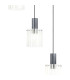 Hudson 66cm Round Pendant 5 Light Adjustable E27 Dark Grey/Frosted/Clear Wide Line Glass-7