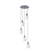 Hudson 66cm Round Pendant 5 Light Adjustable E27 Dark Grey/Gloss White Wide Line Glass-4
