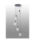 Hudson 66cm Round Pendant 5 Light Adjustable E27 Dark Grey/Gloss White Wide Line Glass-8