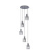 Hudson 66cm Round Pendant 5 Light Adjustable E27 Dark Grey/Smoke Wide Line Glass-1